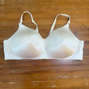 Cacique Lightly‎ Lined No-Wire Bra Womens 48DD Nude Beige Wireless Supportive